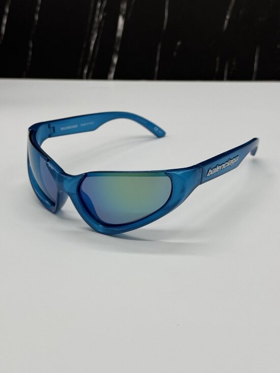 NEW BALENCIAGA BB0202S 003 BLUE OVERSIZED WOMEN SUNGLASSES BALENCIAGA EYEWEAR main image 7